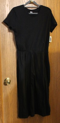 Old Navy - Solid Black Midi Dress - Women's 10P | eBay