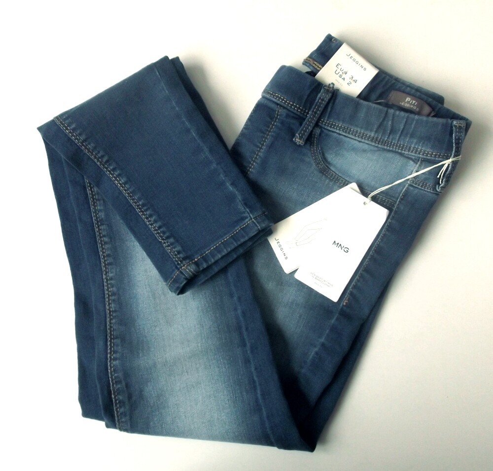 BNWT MANGO MNG PITI Blue Denim Stretch Skinny Jegging Jeans UK Size 6 L28"