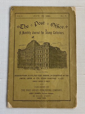 Antique The Post Office Monthly Journal for Stamp Collectors Aug 