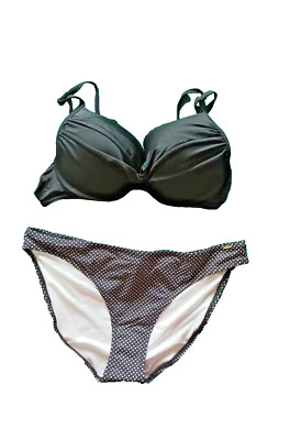 Boux Avenue/Matalan UK 16D Black Mix Underwired Padded Bandeau Bikini Brief Set