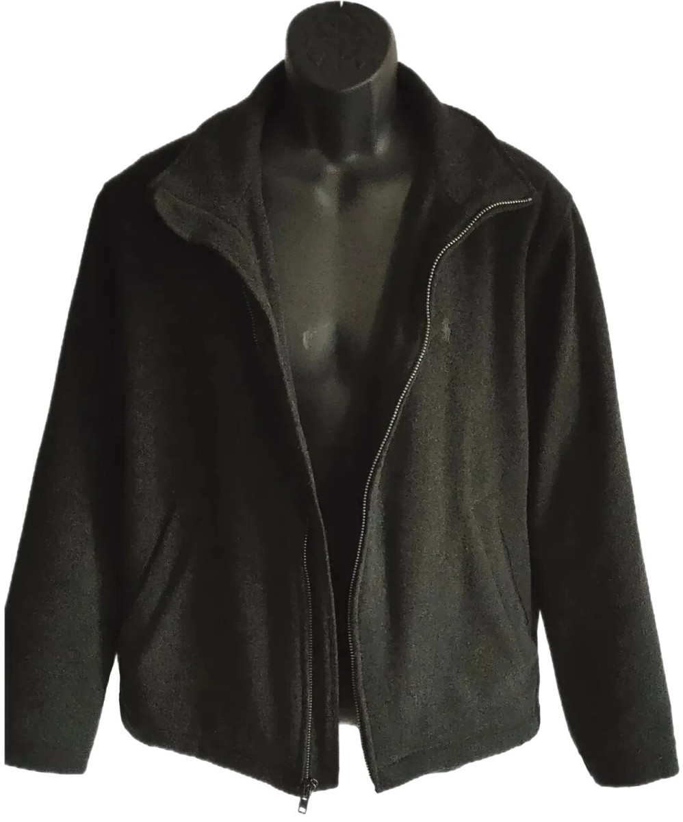 Polo by Ralph Lauren Vintage Men's Wool Blend Full Zip Jacket Dark