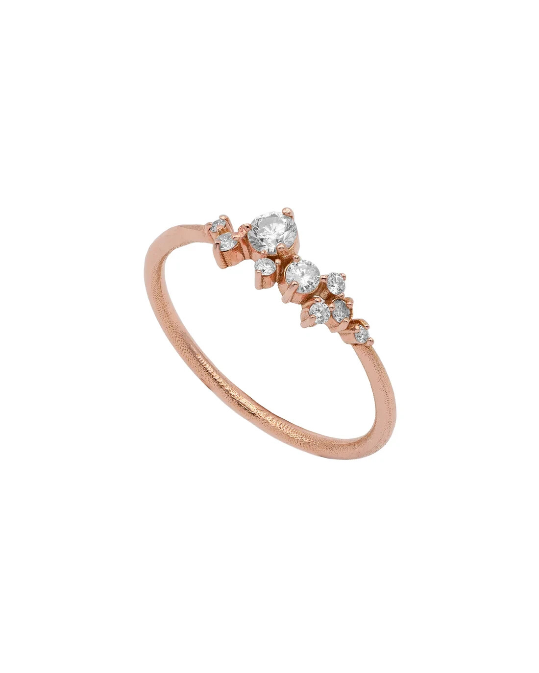 Bague or rose 18 carats et diamants Orpaz Eclat taille 52