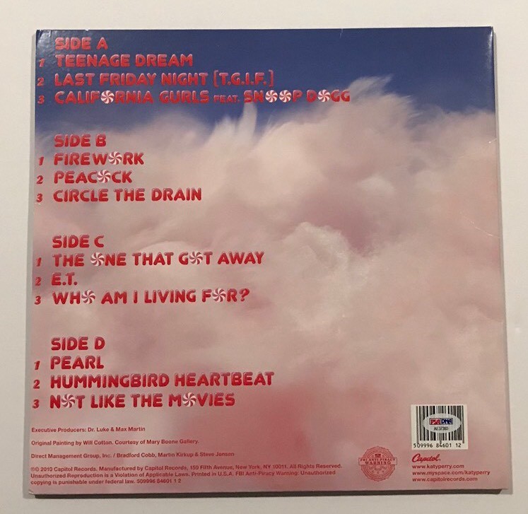 Katy Perry Signed Teenage Dream Vinyl Record LP PSA/DNA COA