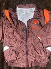 CLEVELAND BROWNS Jogging Suit VTG NYLON NFL 24 Mos MIGHTY MAC SPORTS 2 Pieces