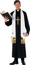 Priester Kostüm Herren Erwachsene Pfarrer Karneval Halloween Faschingkostüme
