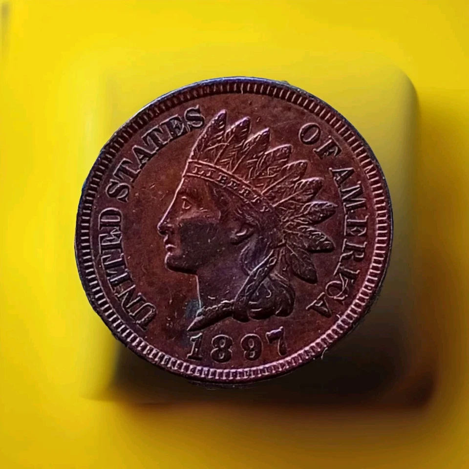 1897-P Indian Head Rainbow Toneing Beautiful Proof Like Condition. - Image 2 of 4