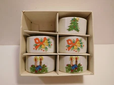 Vintage Ron Gordon Porcelain Christmas Napkin Rings