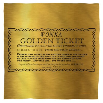 Willy Wonka ''Golden Ticket'' Bandana