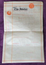 1916 Vellum Indenture. Re: Sandy Lane, Bellasize, Yorks. Morrell to Webster