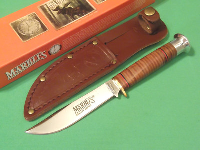 MARBLES MR302 HUNTER Stacked Leather fixed blade knife 7 3/4'' overall NEW!
