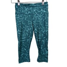 Athleta Accelerate Crop Legging Womens S 3/4 Length Blue Ripple Marble Borealis