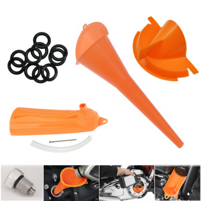 #ad #ad Motorcycle Oil Fill Funnel Filter Funnel Catcher Drain Bolt O Rings Replacement $15.03