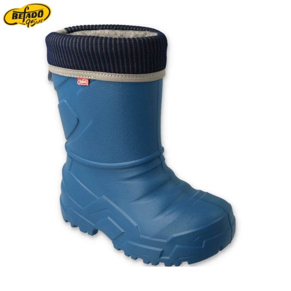 Befado® Kindergummistiefel – Leicht, wasserdicht, reflektierend, Blau 31-36
