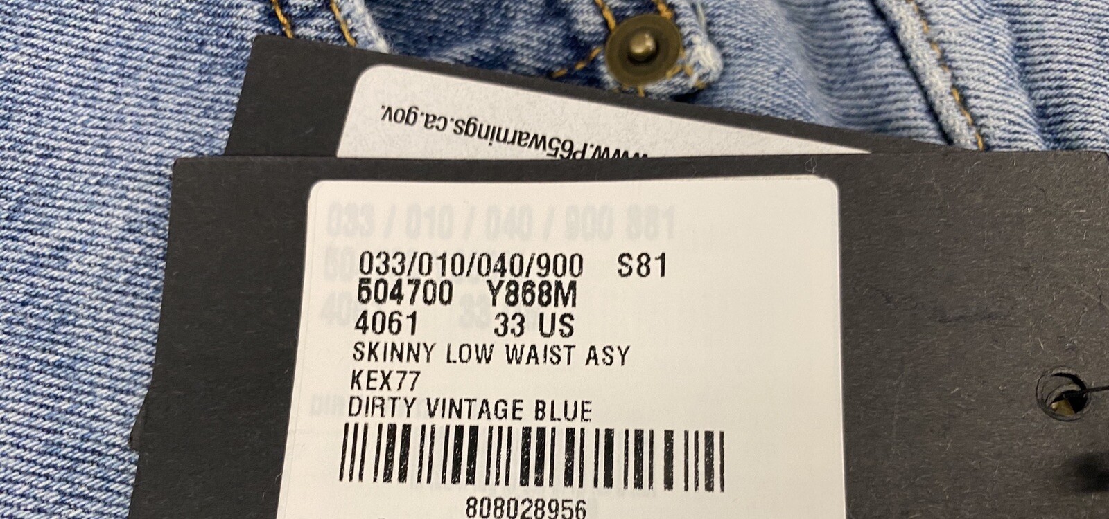 Jeans Saint Laurent blu skinny vita bassa taglia 33 Made in Italy