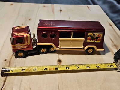 Buddy L Stables 1980 Mack Semi Truck & Horse Trailer - Pressed Steel NO Horses A
