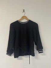 Pull Bear Sweater Womens Medium Black Cropped Shirt Pullover Lightweight N235