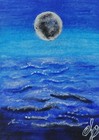 ACEO Original Acrylic Painting OCEAN WAVE Miniature Art Card New