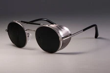 Steampunk Sunglasses Men Women Glasses 10 Colors Retro Round metal side shield