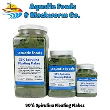 30% Spirulina Flakes, for Cichlids, Marine Fish, All Tropical Fish.  WL-JAR