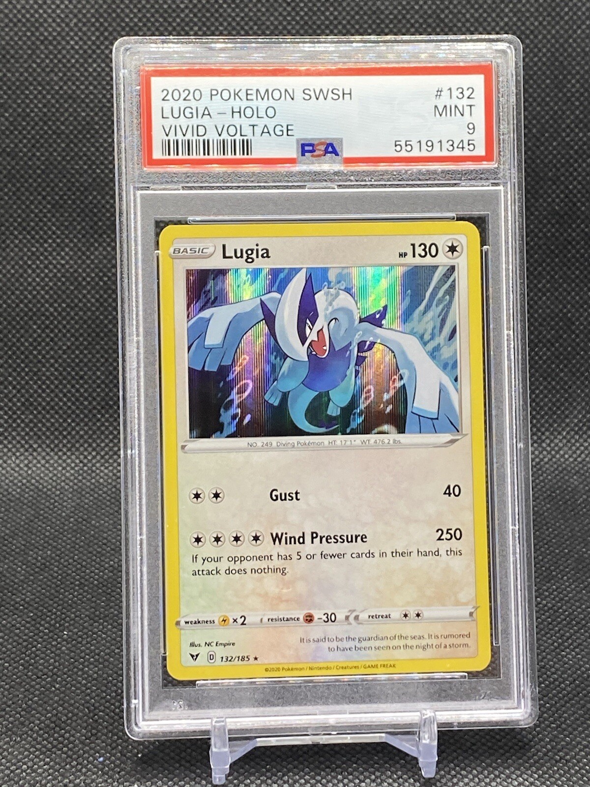 Pokemon Vivid Voltage Lugia Holo Rare 132/185 Graded PSA 9 MINT