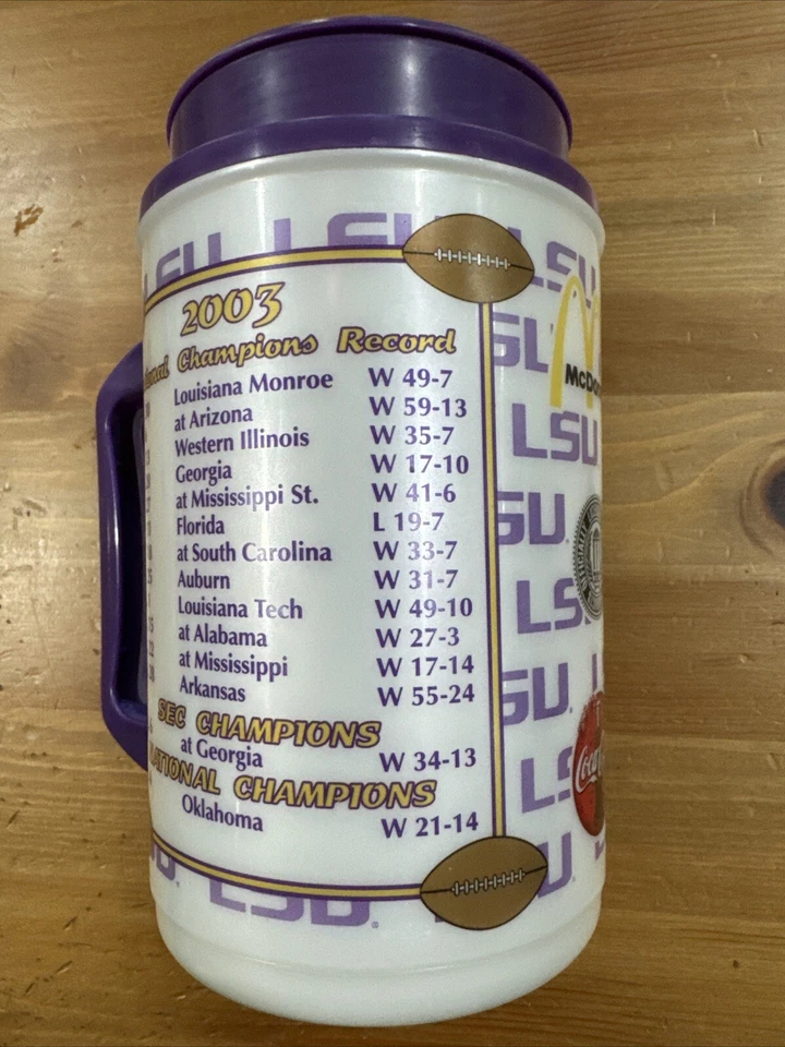 LSU 2003 National Championship McDonalds Coca-Cola Whirly Thermo Hot Cold Mug - Image 4 of 4