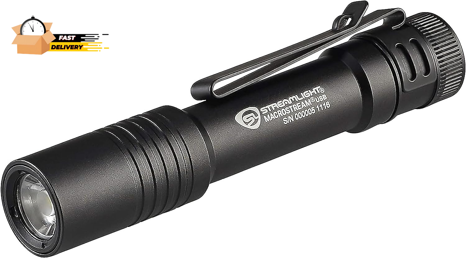 66320 Macrostream USB Rechargeable 500-Lumen Compact Flashlight with Wrist Strap