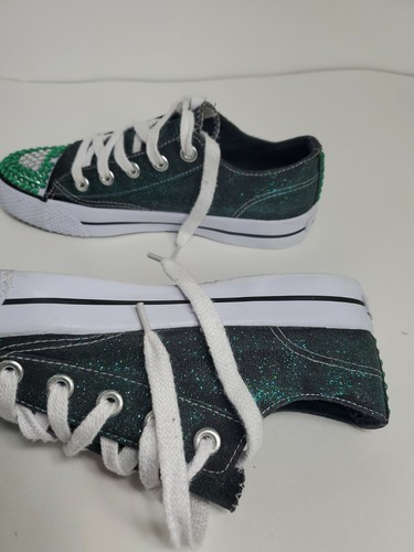 Airwalk womens black sneaker glitter decorative jewelry design shoes 8M - Picture 6 of 11