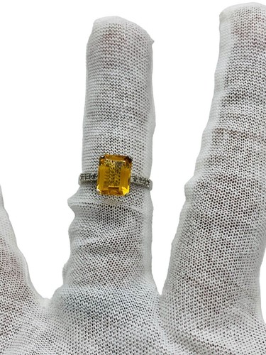 10K White Gold Diamond & Topaz Lady's Ring Size 7 | 2.7 Grams - Picture 7 of 10