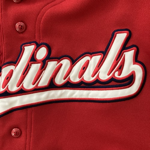 MLB Baseball St Louis Cardinals Eckstein Jersey Mens L Red/Navy True Fan Genuine - Picture 6 of 6