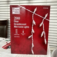 Home Accents Holiday 200 Ct Clear Incandescent Mini Icicle Lights 8ft 9in Long