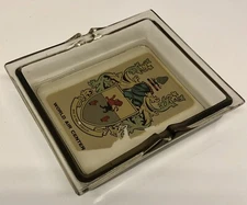 Vintage Ashtray World Air Center Glass DEO ET REGI FIDELIS Estate Sale Find RARE