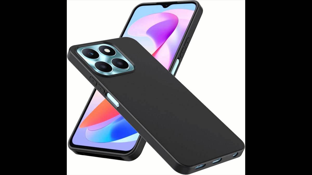 For Honor X6b Case, Slim Gel Phone Cover Matte Black Glass Screen Protector | UK