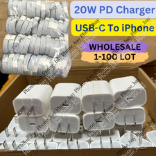 Wholesale Lot 20W USB-C Adapter Fast Charger PD Type-C Cable For iPhone 14 13 12
