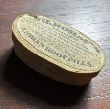 Rare Antique Dr. Morse’s Indian Root Pills Wooden Box Container 