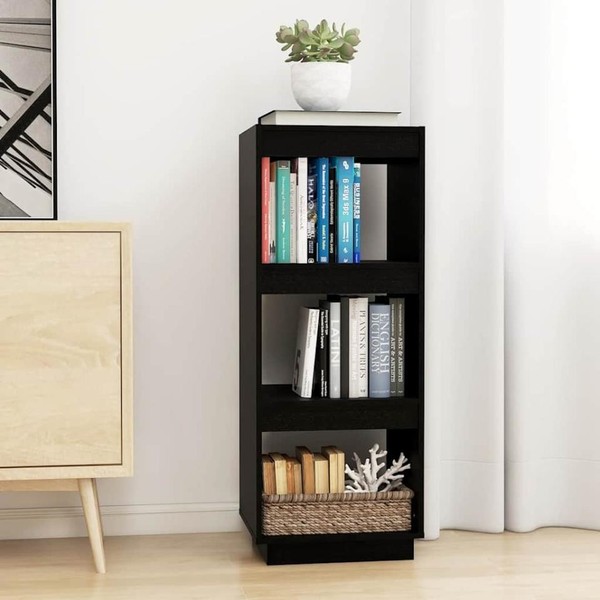 BüCherregal/Raumteiler Schwarz 40X35X103 Cm Massivholz Kiefer-image