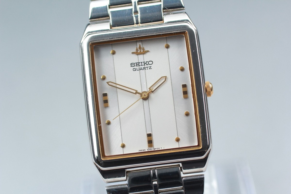 Vintage 1992 [N MINT] SEIKO Galaxy V701-5G30 Silver Tank Quartz