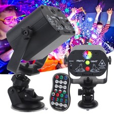 LED Laser Projektor RGB DJ Partylicht Musikgesteuert 480Muster Disco Lichteffekt