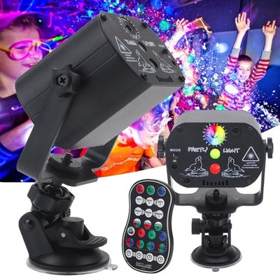 LED Laser Projektor RGB DJ Partylicht Musikgesteuert 480Muster Disco Lichteffekt