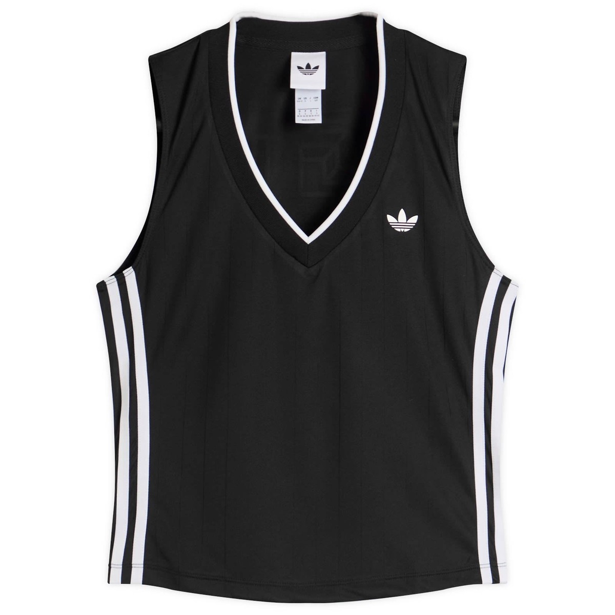 Adidas Originals V-Neck Sleeveless Jersey Tank Top KD2279 Black
