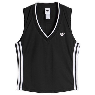Adidas Originals V-Neck Sleeveless Jersey Tank Top KD2279 Black