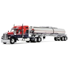 Kenworth W990 with 76 Mid-Roof Sleeper & Brenner Chemical Tank Trailer - Red/...
