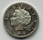 2003 NORFED $10 Liberty Wide Rim - 1 Troy Ounce .999 Fine Silver Small E