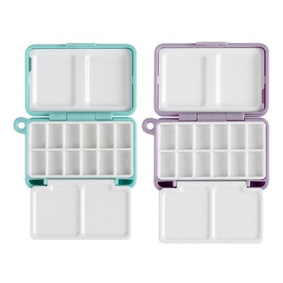 12 Well Folding Palette Box Paint Mixing Tray For Watercolour Oil Acrylics Paint