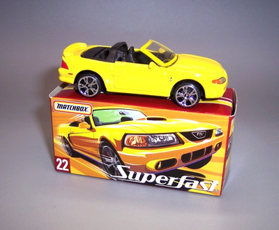 ''MATCHBOX  *SUPERFAST* SF-22 FORD SVT MUSTANG COBRA *YELLOW* MINT BOXED