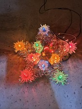 VTG Christmas Tree Topper Star 7 Lighted Silv...