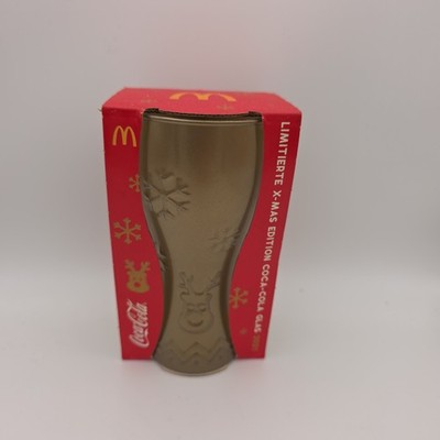MC Mc Donalds Coca Cola Glas 2021 Limitierte X-Mas Edition goldfarben NEU OVP