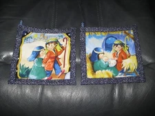 Christmas Mary and Joseph & Jesus Handmade Kitchen Potholder Set of 2