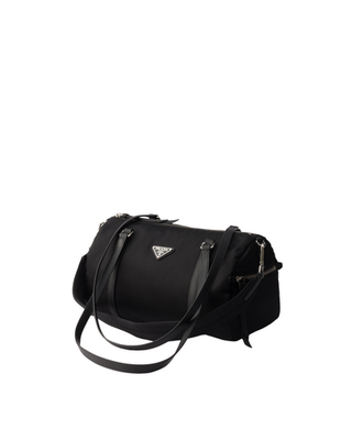 PRADA $2500 Black Large Re-Nylon and Saffiano leather duffel bag