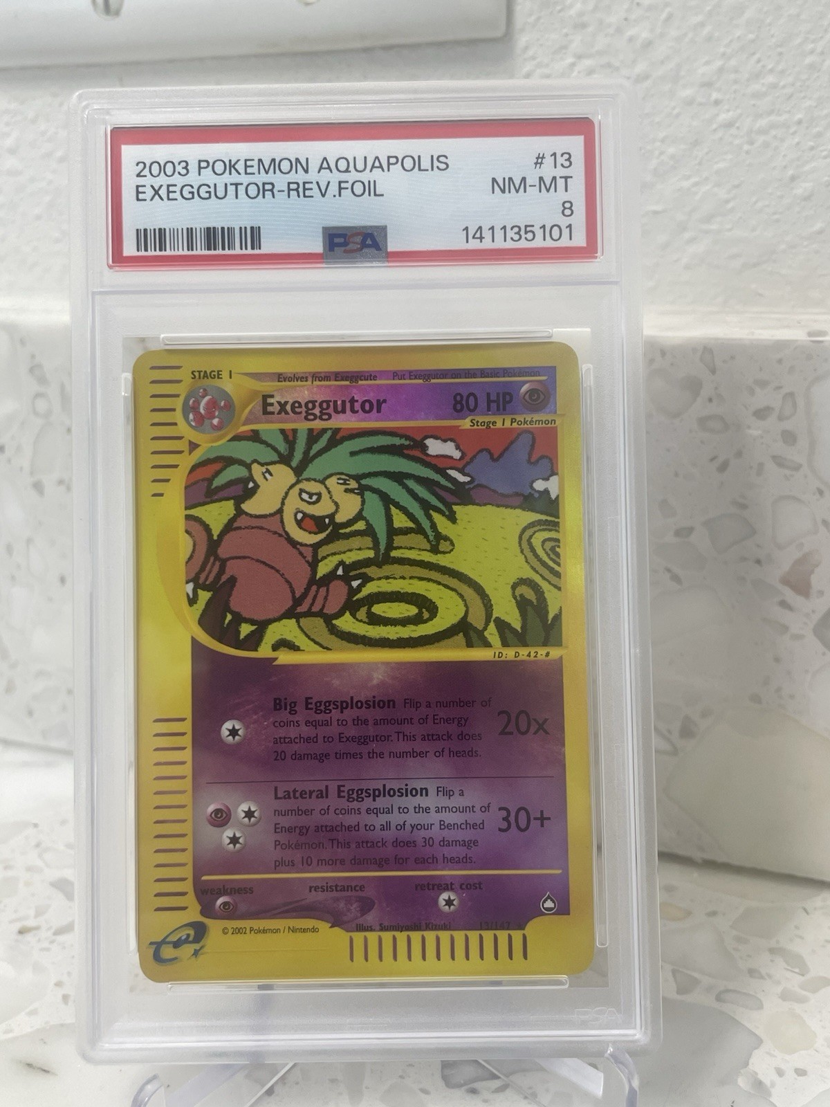 Exeggutor 013/147 Aquapolis Reverse Holo Rare PSA 8