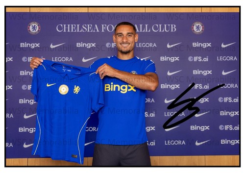 11241. Maxence Lacroix Signed Pictures (A4 Prints) Chelsea Crystal Palace etc.